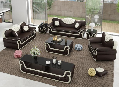 Komplett Set Sofagarnitur 7tlg. Sitz Sideboard Design Wohnzimmer Gruppe Garnitur